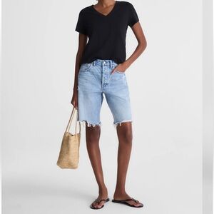 Madewell The Essex Long Baggy Light Wash Denim Shorts (Size 25)
